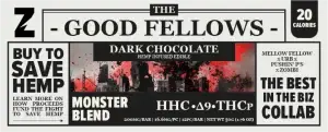 Monster Delta 8, HHC, THCp blend chocolate bar edible